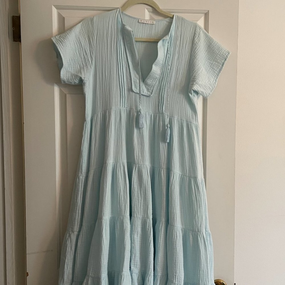 Karlie Blue Linen Dress